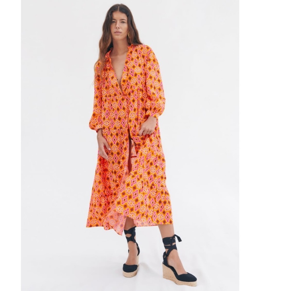 - New Beautiful Zara Tiered THE Selma Dress Midi/Maxi